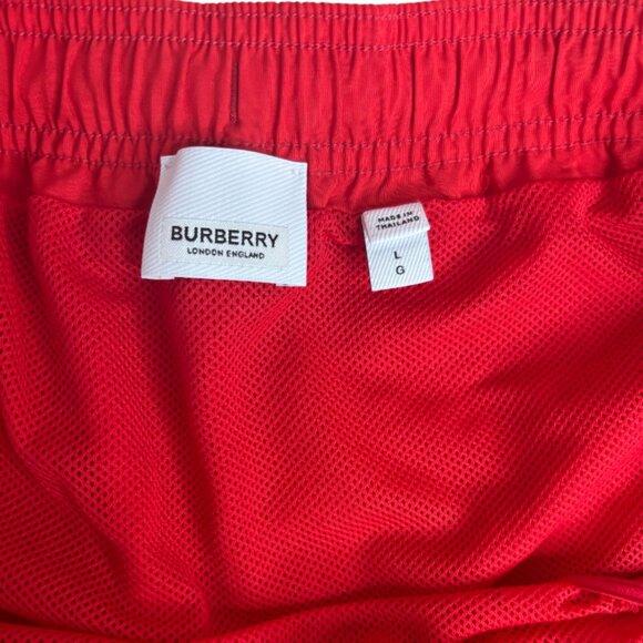 Burberry Men's Logo Detail Swim Shorts Bright Red Size L - Picture 8 of 8